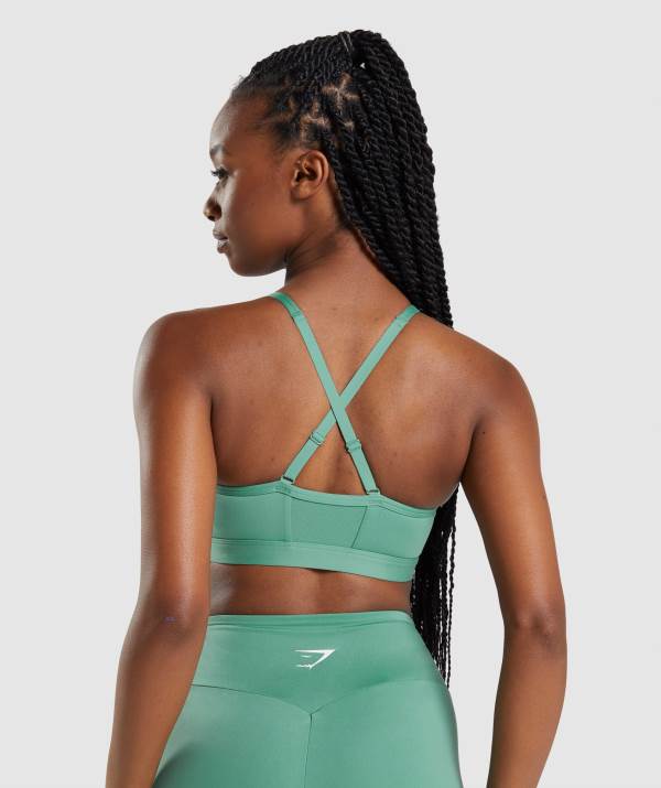 Damske Športové Podprsenky Gymshark Ruched Tmavo Zelene Zelene | XG5423879